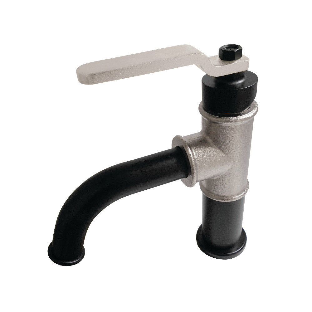 Kingston Brass KS2826KL Whitaker Single-Handle Bathroom Faucet with Push Pop-Up, Matte Black/Polished Nickel - BNGBath