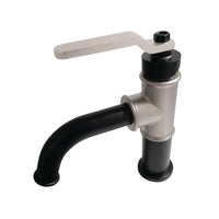Thumbnail for Kingston Brass KS2826KL Whitaker Single-Handle Bathroom Faucet with Push Pop-Up, Matte Black/Polished Nickel - BNGBath