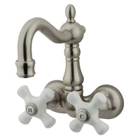 Thumbnail for Kingston Brass CC1079T8 Vintage 3-3/8-Inch Wall Mount Tub Faucet, Brushed Nickel - BNGBath
