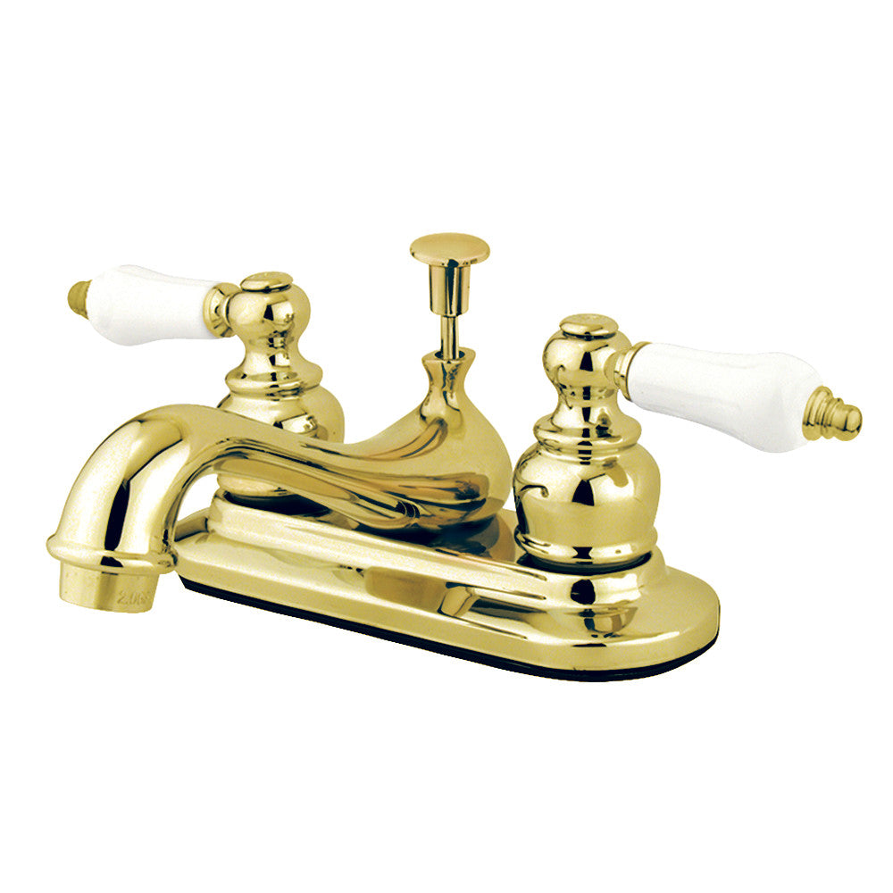 Kingston Brass KB602PL Restoration 4 in. Centerset Bathroom Faucet, Polished Brass - BNGBath