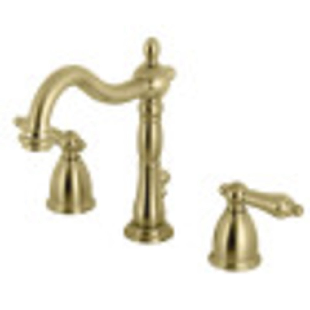 Kingston Brass KB1977AL Heritage Widespread Bathroom Faucet with Brass Pop-Up, Brushed Brass - BNGBath