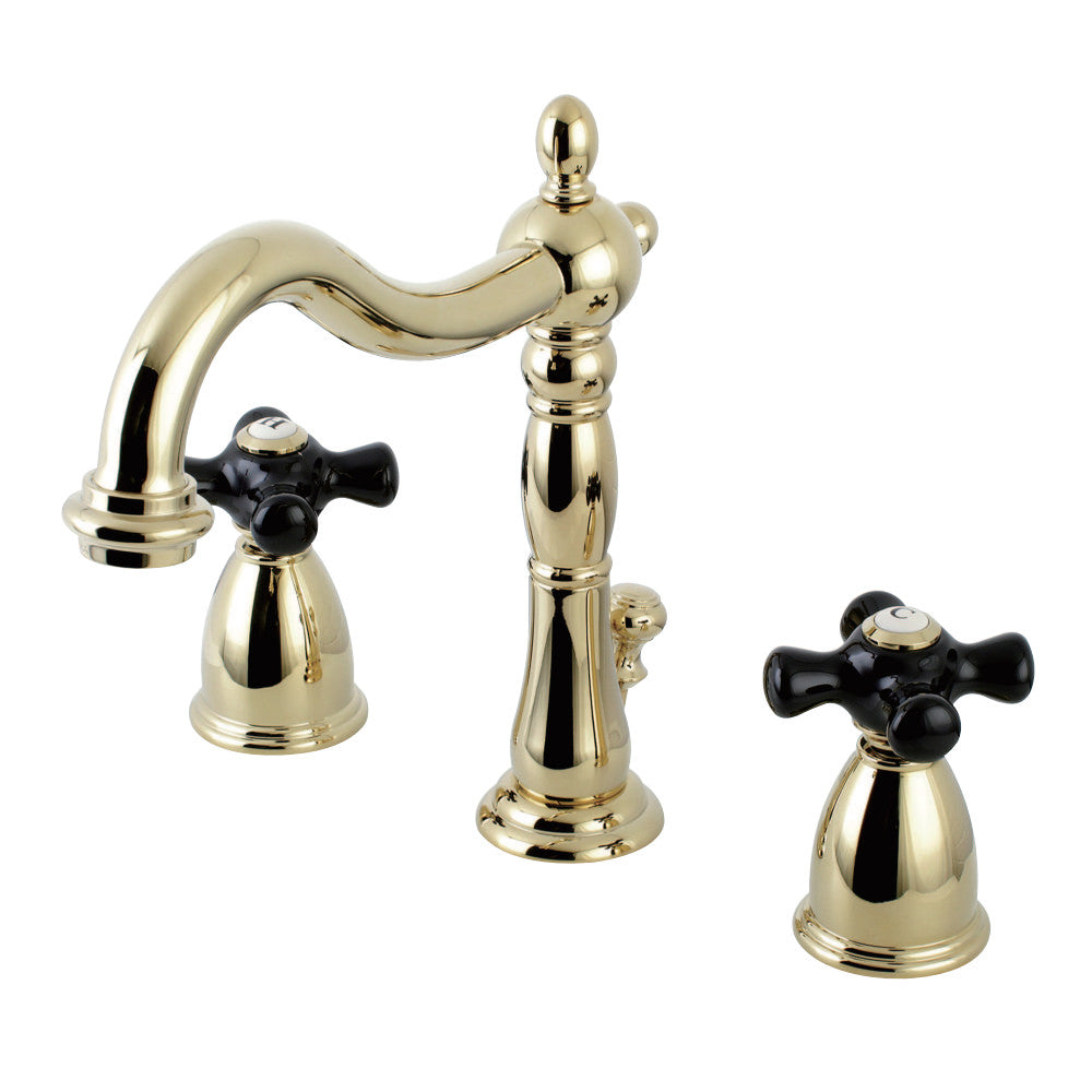 Kingston Brass KB1972PKX Duchess Widespread Bathroom Faucet with Brass Pop-Up, Polished Brass - BNGBath