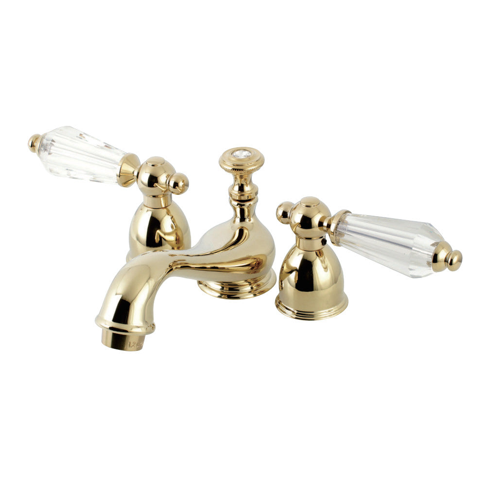Kingston Brass KS3952WLL Wilshire Mini-Widespread Bathroom Faucet with Brass Pop-Up, Polished Brass - BNGBath