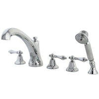 Thumbnail for Kingston Brass KS43215AL Metropolitan Roman Tub Faucet with Hand Shower, Polished Chrome - BNGBath