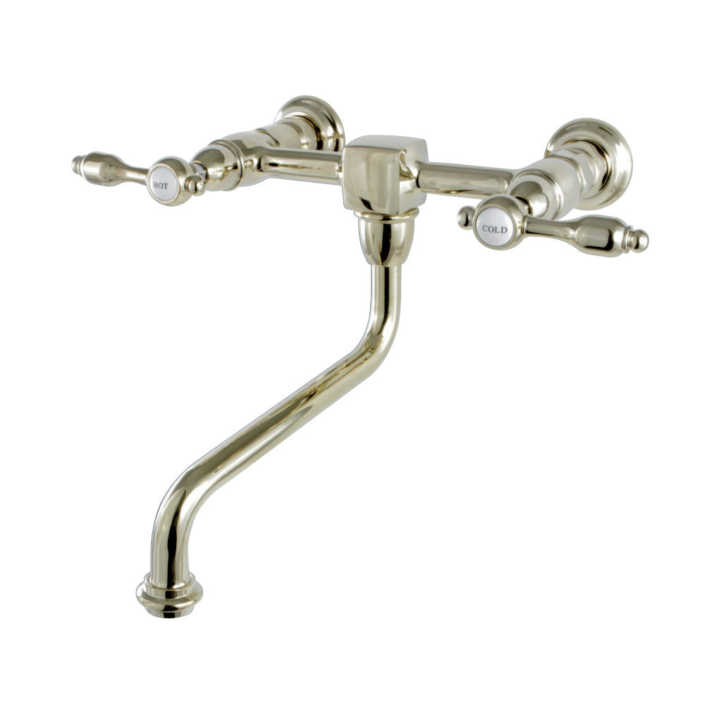 Kingston Brass KS1212TAL Tudor Wall Mount Bathroom Faucet, Polished Brass - BNGBath