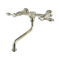 Thumbnail for Kingston Brass KS1212TAL Tudor Wall Mount Bathroom Faucet, Polished Brass - BNGBath