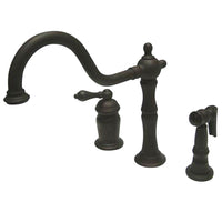 Thumbnail for Kingston Brass KS1815ALBS Widespread Kitchen Faucet, Oil Rubbed Bronze - BNGBath