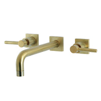 Thumbnail for Kingston Brass KS6027DL Concord Wall Mount Tub Faucet, Brushed Brass - BNGBath