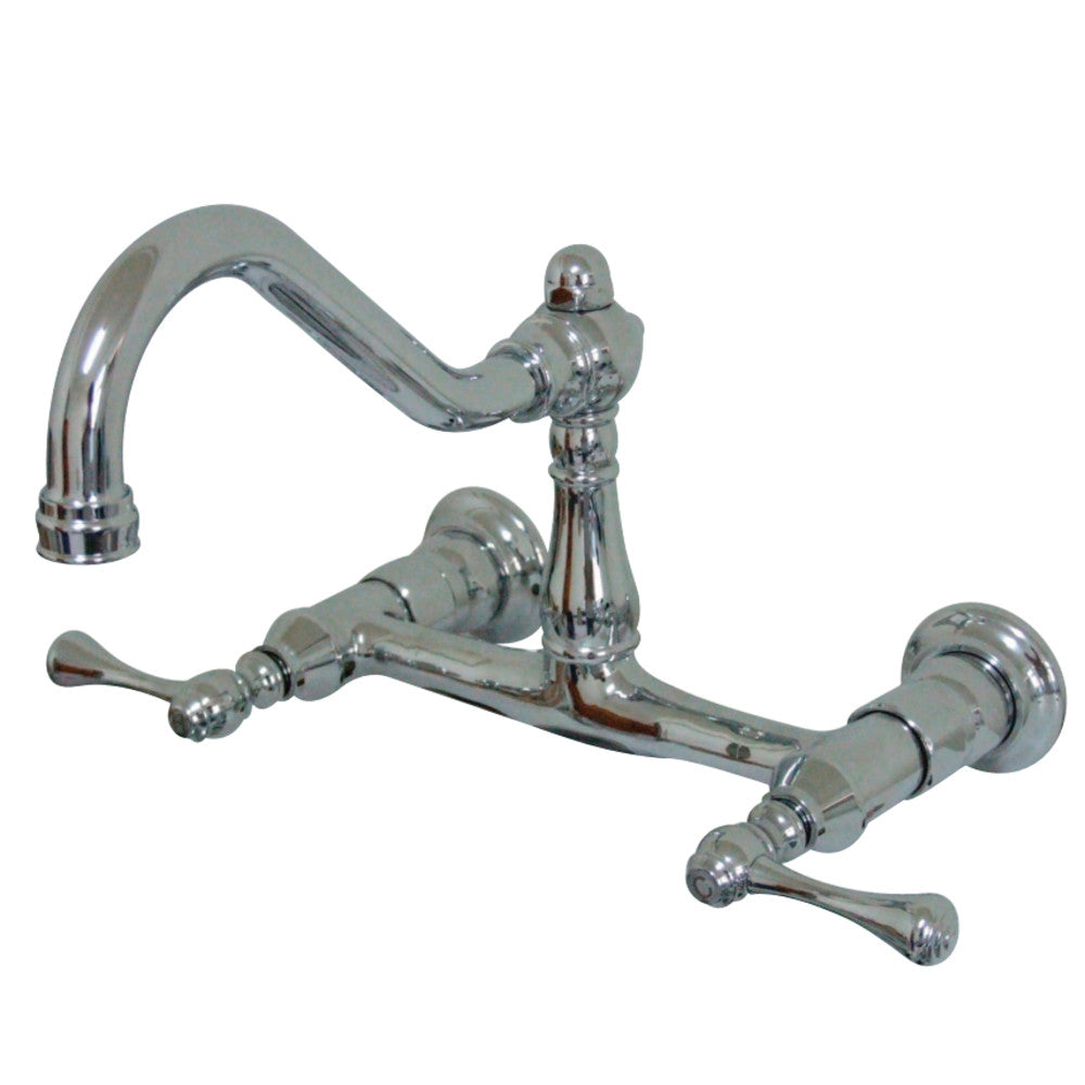 Kingston Brass KS3241BL Wall Mount Bathroom Faucet, Polished Chrome - BNGBath