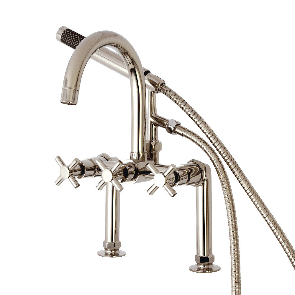 Aqua Vintage AE8106DX Concord 7-Inch Deck Mount Clawfoot Tub Faucet, Polished Nickel - BNGBath