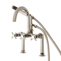 Thumbnail for Aqua Vintage AE8106DX Concord 7-Inch Deck Mount Clawfoot Tub Faucet, Polished Nickel - BNGBath