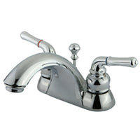 Thumbnail for Kingston Brass KB2621B Naples 4 in. Centerset Bathroom Faucet, Polished Chrome - BNGBath
