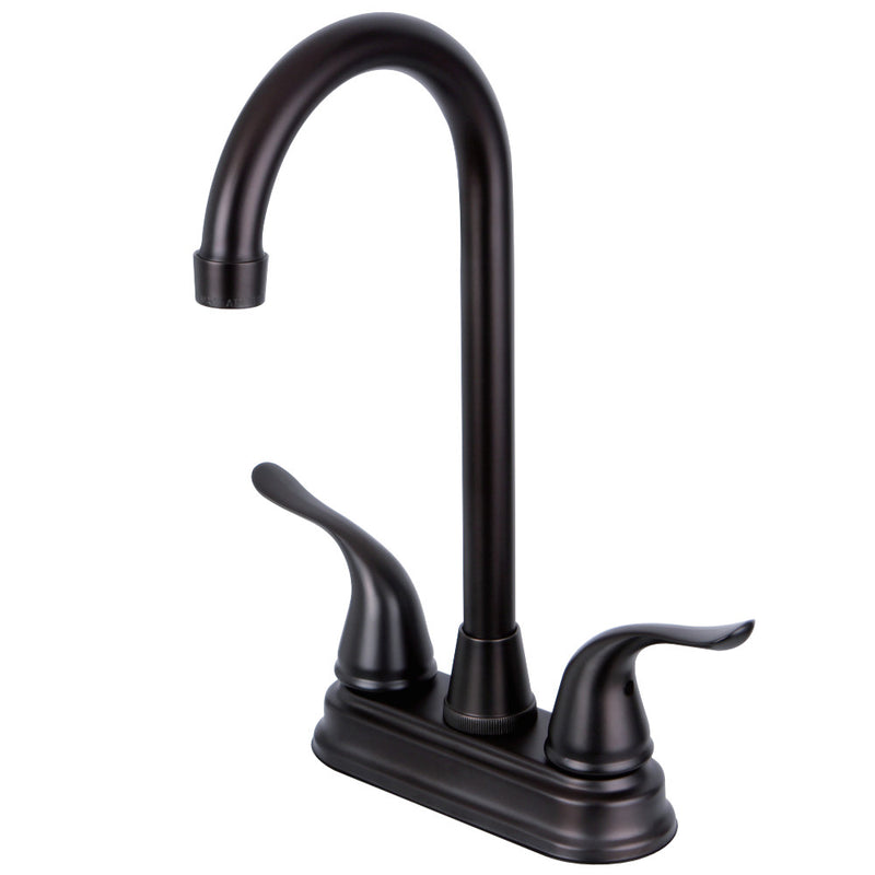 Kingston Brass KB2495YL Two Handle 4-inch Centerset Bar Faucet, Oil Rubbed Bronze - BNGBath