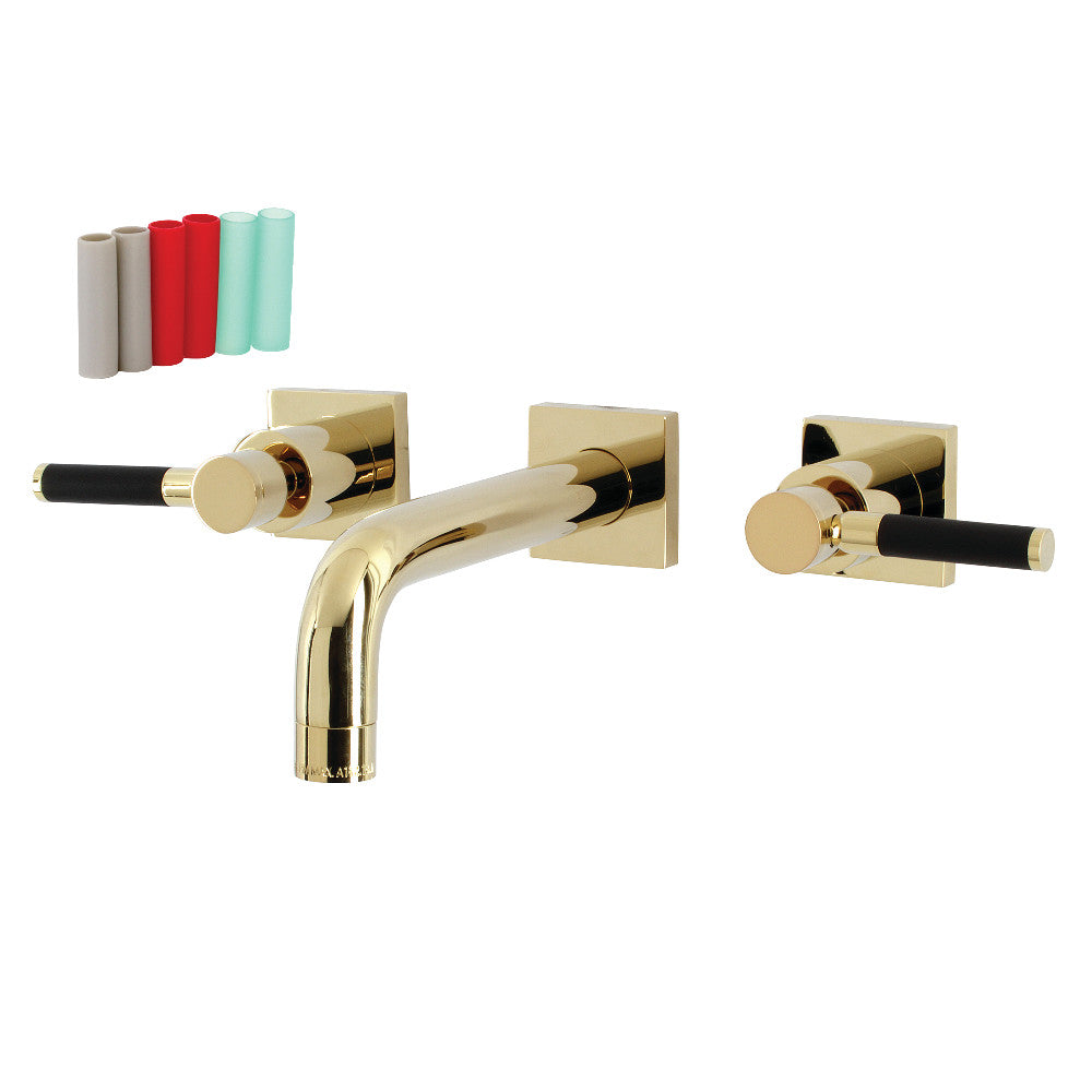 Kingston Brass KS6122DKL Ksiser Two-Handle Wall Mount Bathroom Faucet, Polished Brass - BNGBath