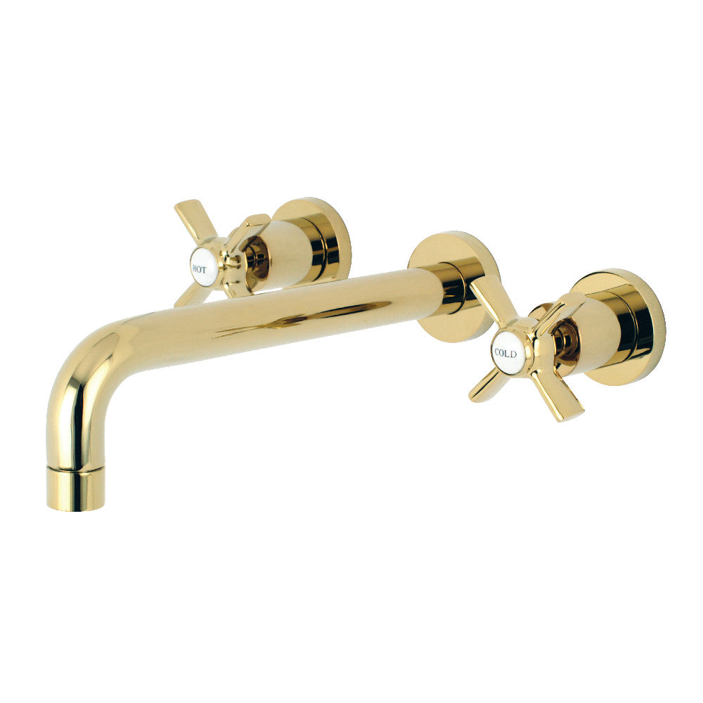 Kingston Brass KS8022ZX Millennium Two-Handle Wall Mount Tub Faucet, Polished Brass - BNGBath