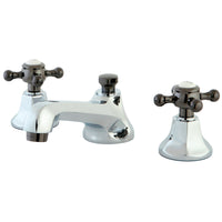 Thumbnail for Kingston Brass NS4463BX Widespread Bathroom Faucet, Polished Chrome/Black Stainless Steel - BNGBath