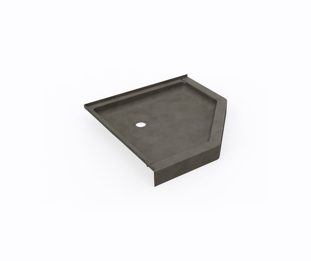 Swan Solid Surface 38-In X 38-In Neo-Angle Shower Base With Center Drain - BNGBath