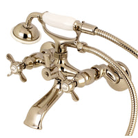 Thumbnail for Kingston Brass KS285PN Essex Clawfoot Tub Faucet with Hand Shower, Polished Nickel - BNGBath