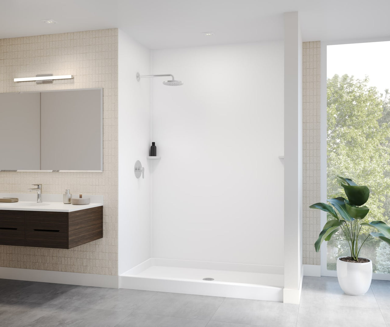 36x48x96 Swanstone Solid Surface Shower Wall Kit - BNGBath