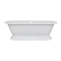 Thumbnail for Aqua Eden VCTND723224 72-Inch Cast Iron Double Ended Pedestal Tub (No Faucet Drillings), White - BNGBath