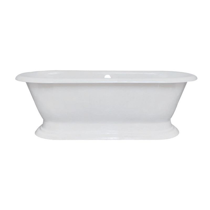Aqua Eden VCTND723224 72-Inch Cast Iron Double Ended Pedestal Tub (No Faucet Drillings), White - BNGBath