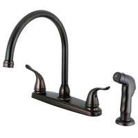 Thumbnail for Kingston Brass FB2795YLSP Yosemite 8-Inch Centerset Kitchen Faucet with Sprayer, Oil Rubbed Bronze - BNGBath