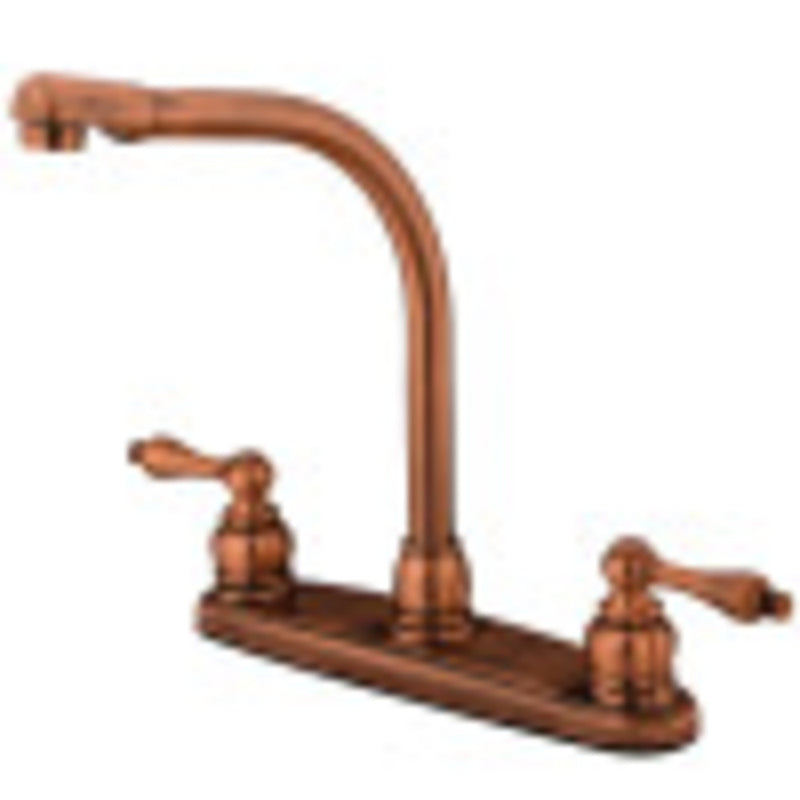 Kingston Brass KB716ALLS Victorian Centerset Kitchen Faucet, Antique Copper - BNGBath