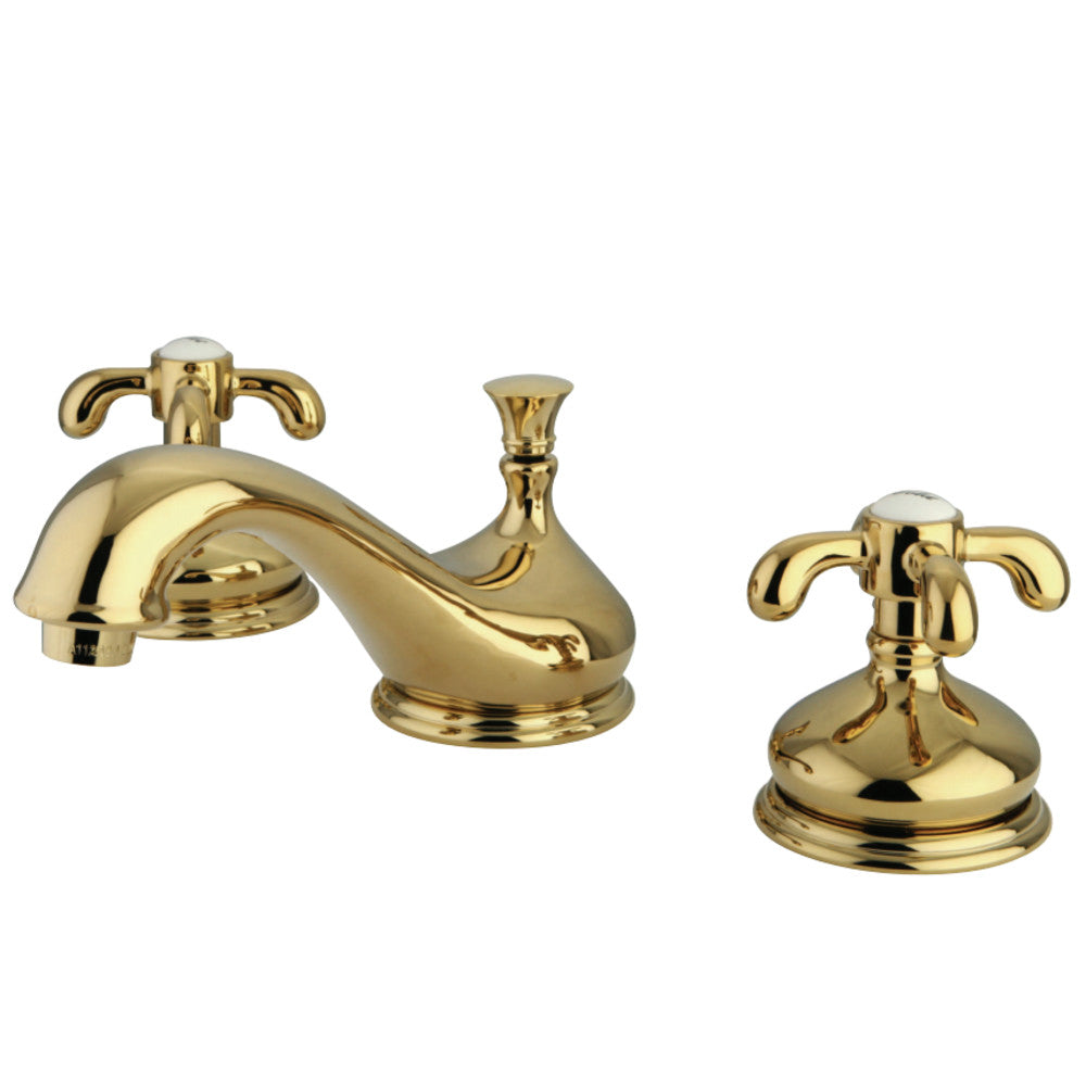 Kingston Brass KS1162TX 8 in. Widespread Bathroom Faucet, Polished Brass - BNGBath