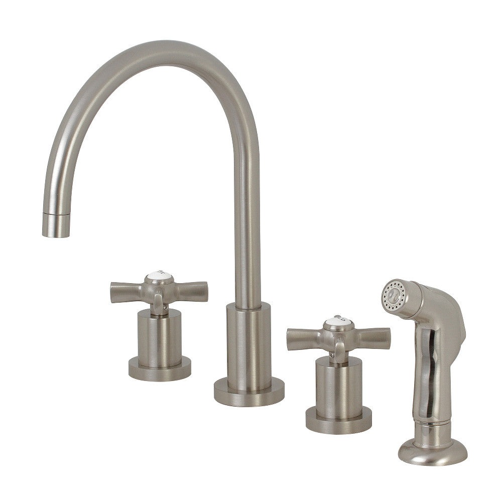 Kingston Brass KS8728ZX Widespread Kitchen Faucet, Brushed Nickel - BNGBath
