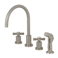 Thumbnail for Kingston Brass KS8728ZX Widespread Kitchen Faucet, Brushed Nickel - BNGBath