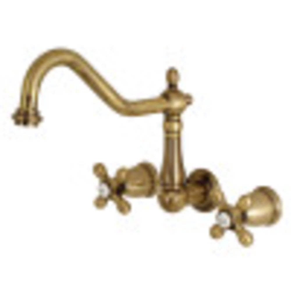 Kingston Brass KS1283AX Wall Mount Kitchen Faucet, Antique Brass - BNGBath