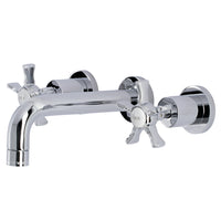 Thumbnail for Kingston Brass KS8121NX Hamilton Two-Handle Wall Mount Bathroom Faucet, Polished Chrome - BNGBath