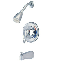 Thumbnail for Kingston Brass GKB691T Water Saving Chatham Tub & Shower Faucet Trim with 1.5GPM Showerhead and Single Loop Handle, Polished Chrome - BNGBath