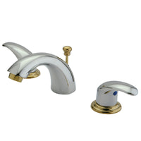 Thumbnail for Kingston Brass KB6954LL Mini-Widespread Bathroom Faucet, Polished Chrome/Polished Brass - BNGBath