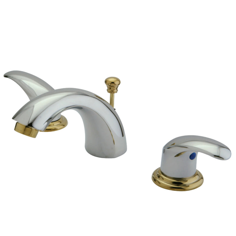 Kingston Brass KB6954LL Mini-Widespread Bathroom Faucet, Polished Chrome/Polished Brass - BNGBath