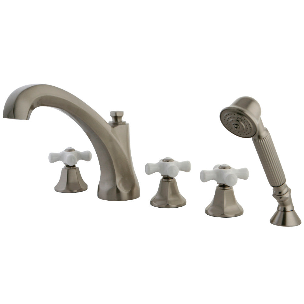 Kingston Brass KS43285PX Roman Tub Faucet with Hand Shower, Brushed Nickel - BNGBath