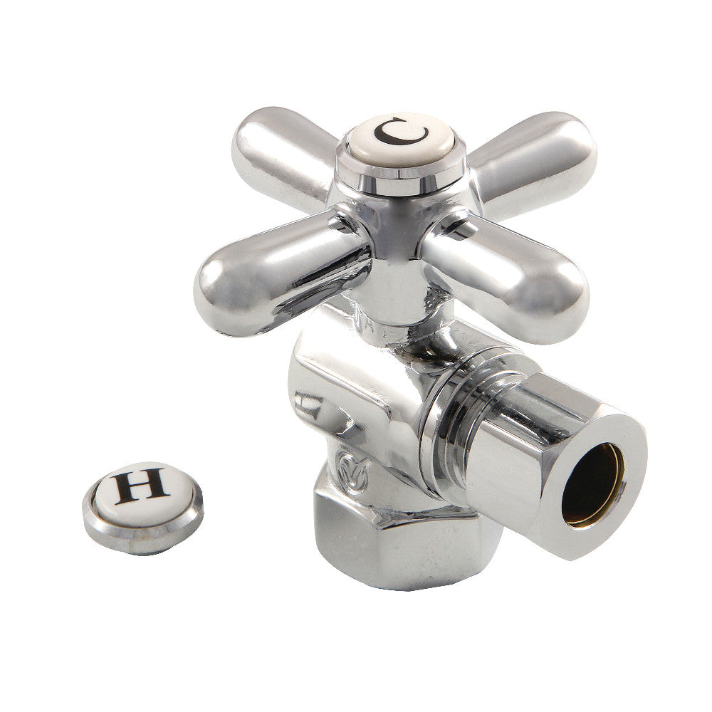 Kingston Brass CC33101X 3/8" IPS X 3/8" OD Comp Quarter-Turn Angle Stop Valve, Polished Chrome - BNGBath