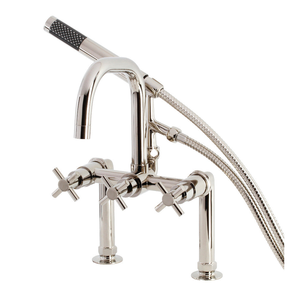 Aqua Vintage AE8406DX Concord Deck Mount Clawfoot Tub Faucet, Polished Nickel - BNGBath