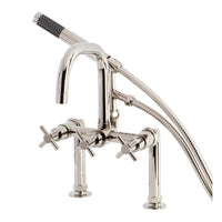 Thumbnail for Aqua Vintage AE8406DX Concord Deck Mount Clawfoot Tub Faucet, Polished Nickel - BNGBath