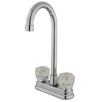 Thumbnail for Kingston Brass GKB491AC Water Saving Magellan Bar Faucet with Acrylic Handles, Polished Chrome - BNGBath