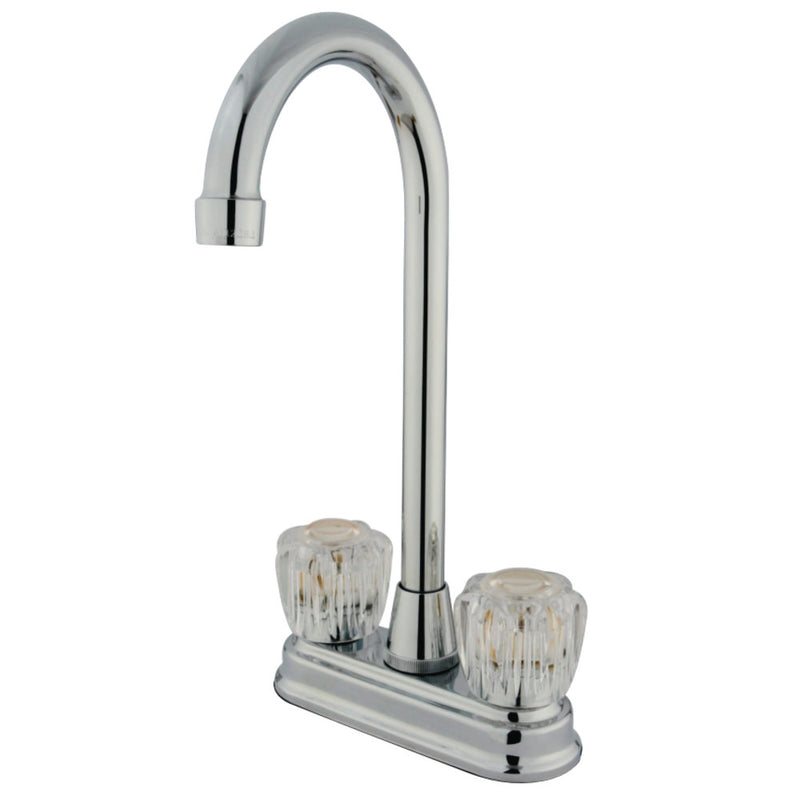 Kingston Brass GKB491AC Water Saving Magellan Bar Faucet with Acrylic Handles, Polished Chrome - BNGBath