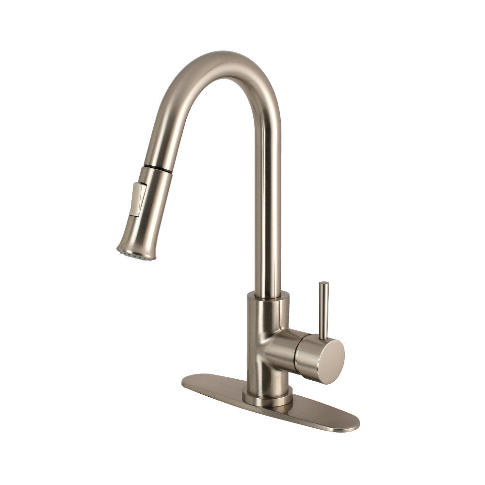 Gourmetier LS8628DL Concord Single-Handle Pull-Down Kitchen Faucet, Brushed Nickel - BNGBath