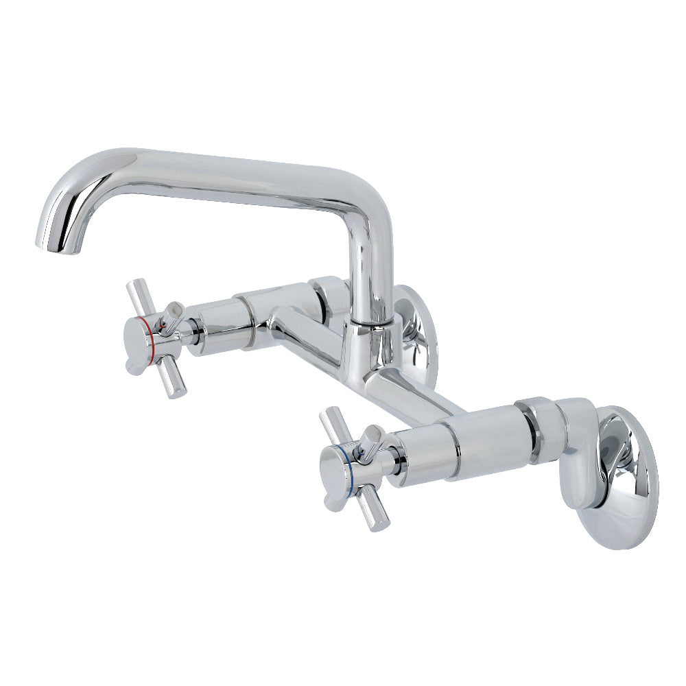 Kingston Brass KS423C Concord Two-Handle Wall-Mount Kitchen Faucet, Polished Chrome - BNGBath