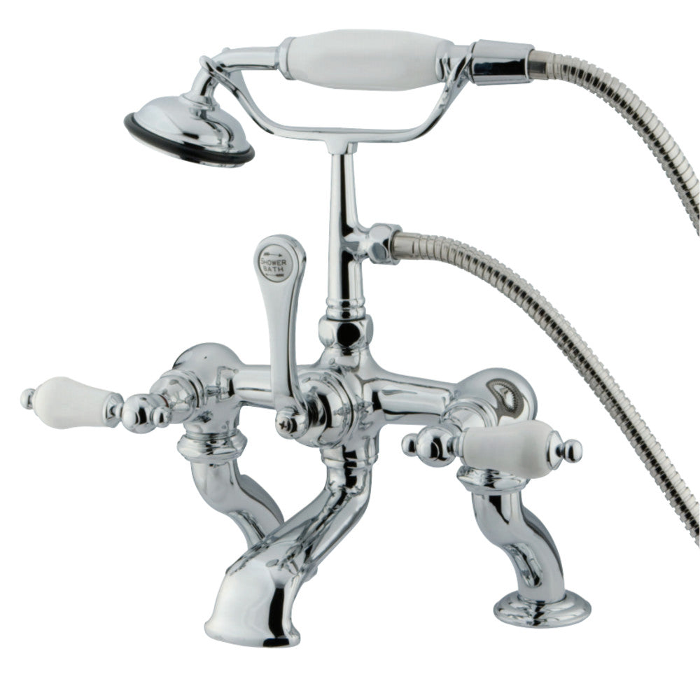 Kingston Brass CC412T1 Vintage 7-Inch Deck Mount Tub Faucet with Hand Shower, Polished Chrome - BNGBath