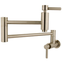 Thumbnail for Kingston Brass KS8108DL Concord Wall Mount Pot Filler Kitchen Faucet, Brushed Nickel - BNGBath