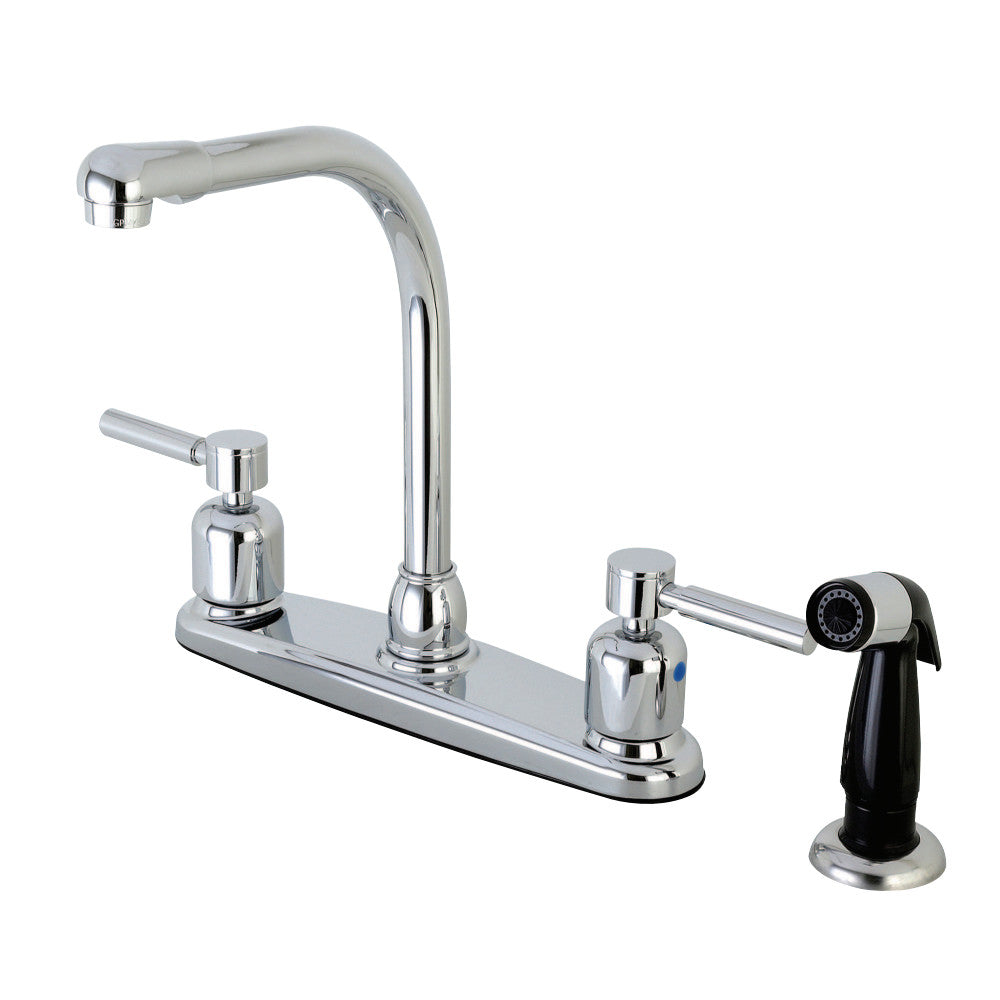 Kingston Brass FB751DL Concord 8-Inch Centerset Kitchen Faucet with Sprayer, Polished Chrome - BNGBath