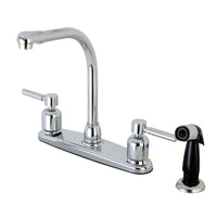 Thumbnail for Kingston Brass FB751DL Concord 8-Inch Centerset Kitchen Faucet with Sprayer, Polished Chrome - BNGBath