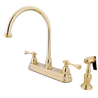 Thumbnail for Kingston Brass KB3752BLBS Vintage Centerset Kitchen Faucet, Polished Brass - BNGBath