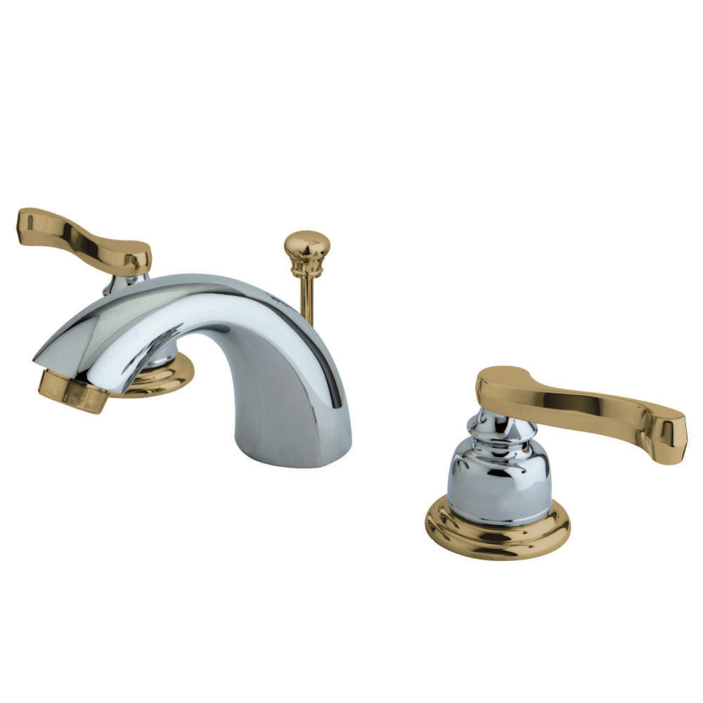 Kingston Brass KB8954FL Mini-Widespread Bathroom Faucet, Polished Chrome/Polished Brass - BNGBath