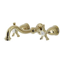 Thumbnail for Kingston Brass KS3022NX Hamilton Two-Handle Wall Mount Tub Faucet, Polished Brass - BNGBath